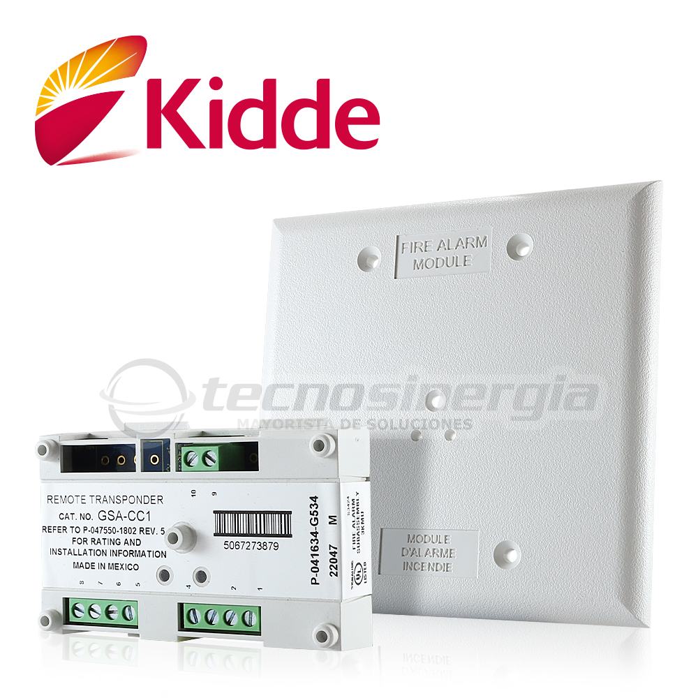 Imagen de MÔDULO DE CONTROL DE SIRENAS Y ESTROBOS VIGILANT GSA-CC1, CUENTA CON DIRECCION ELECTRONICA (SIN SWITCHES) REQUIERE FUENTE DE PODER AUXILIAR, SE INTEGRA CON LOS PANELES VS1 Y VS4 DE KIDDE POR MEDIO DEL LAZO DE COMUNICACIÓN SLC, LISTADO UL, ULC, CSFM, MEA
