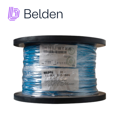 Imagen de CABLE DE ALARMA CONTRA INCENDIOS BELDEN 5320UL D151000 FORRO PVC AZUL CMR RISER-FPLR 2C/18AWG 2 CONDUCTORES CALIBRE 18 AWG SOLIDO 100% COBRE USO INTERIOR ESPECIAL PARA APLICACIONES ALARMA DE INCENDIO, MONITORIZACIÓN / DETECCIÓN, CIRCUITOS: AUDIO, CONTROL, INICIACION, NOTIFICACIÓN BOBINA 1000 PIES 305 METROS