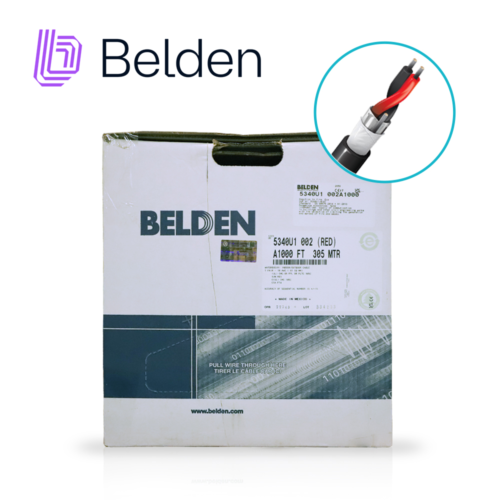 Imagen de CABLE PARA SEGURIDAD Y SONIDO BELDEN 5340U1 002A1000 FORRO PVC ROJO CMG FPL PLTC-ER 2C/18 2 CONDUCTORES CALIBRE 18 AWG USO SISTEMAS DE SEGURIDAD,INTERCOMUNICADOR,AUDIO/ALTAVOZ,CONTROLES DE ENERGIA LIMITADA PARA HAMBIENTES HUMEDOS