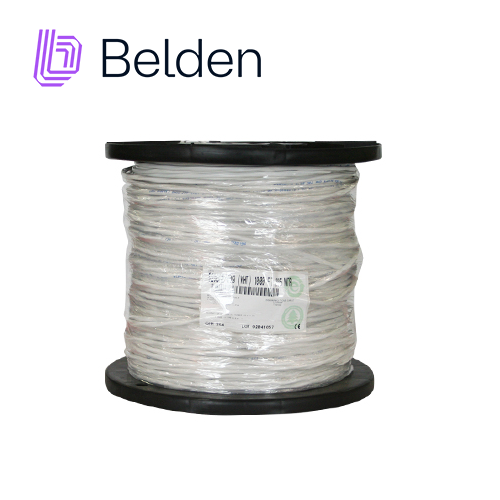 Imagen de CABLE DE AUDIO COMERCIAL Y SEGURIDAD BELDEN 5200FE 0091000 / INTERIOR / BLANCO / 2 CONDUCTORES / 16 AWG / FORRO PVC / CMR / BLINDADO / BOBINA / 1,000 PIES 305 METROS