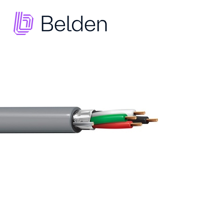 Imagen de CABLE PARA SEGURIDAD Y SONIDO BELDEN 5202FE 0081000 FORRO PVC GRIS CMR RISER 4 CONDUCTORES CALIBRE 16 AWG MULTIFILAR 100% COBRE BLINDADO USO INTERIOR ESPECIAL PARA APLICACIONES SISTEMAS DE SEGURIDAD, INTERCOMUNICADOR/PA, AUDIO / ALTAVOZ, CONTROLES CON LIMITACIÓN DE ENERGÍA,ENTORNO RUIDOSO BOBINA 1000 PIES 305 METROS