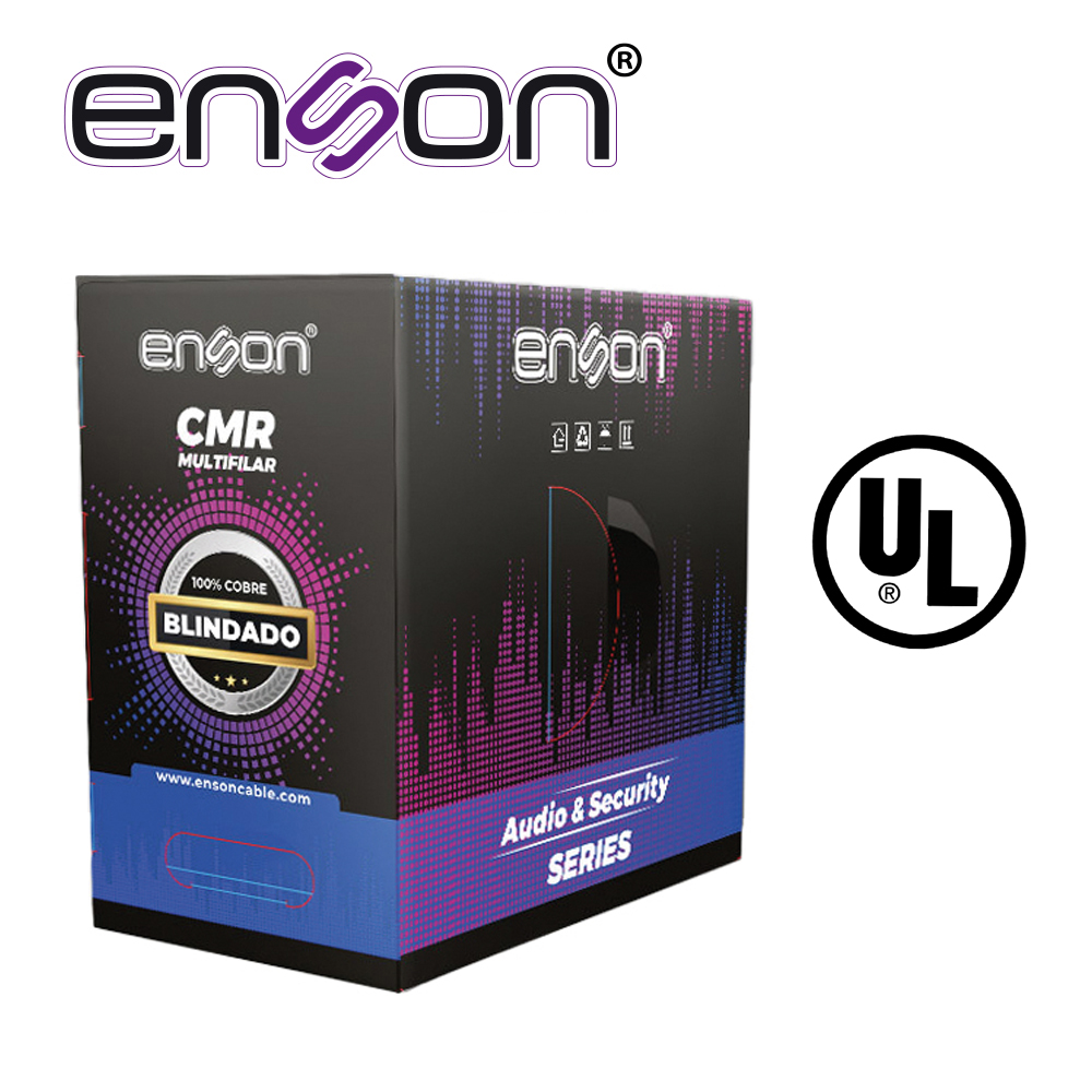 Imagen de CABLE PARA AUDIO Y SEGURIDAD ENSON EPRO-5500F 2C/22AWG MULTIFILAR 100 POR CIENTO COBRE FORRO DE PVC CMR COLOR GRIS BLINDADO CERTIFICACION UL 305 METROS