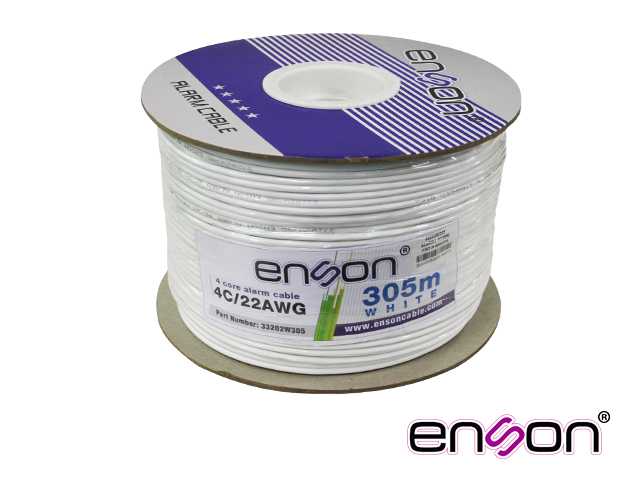 Imagen de CABLE DE ALARMA ENSON 33202W305 SERIE PRO-II MULTIFILAR  4C/22 AWG BOBINA DE 305 METROS FORRO PVC COLOR BLANCO PARA USO INTERIOR DISEÑADO PARA CONEXIONES DE SISTEMAS DE ALARMA