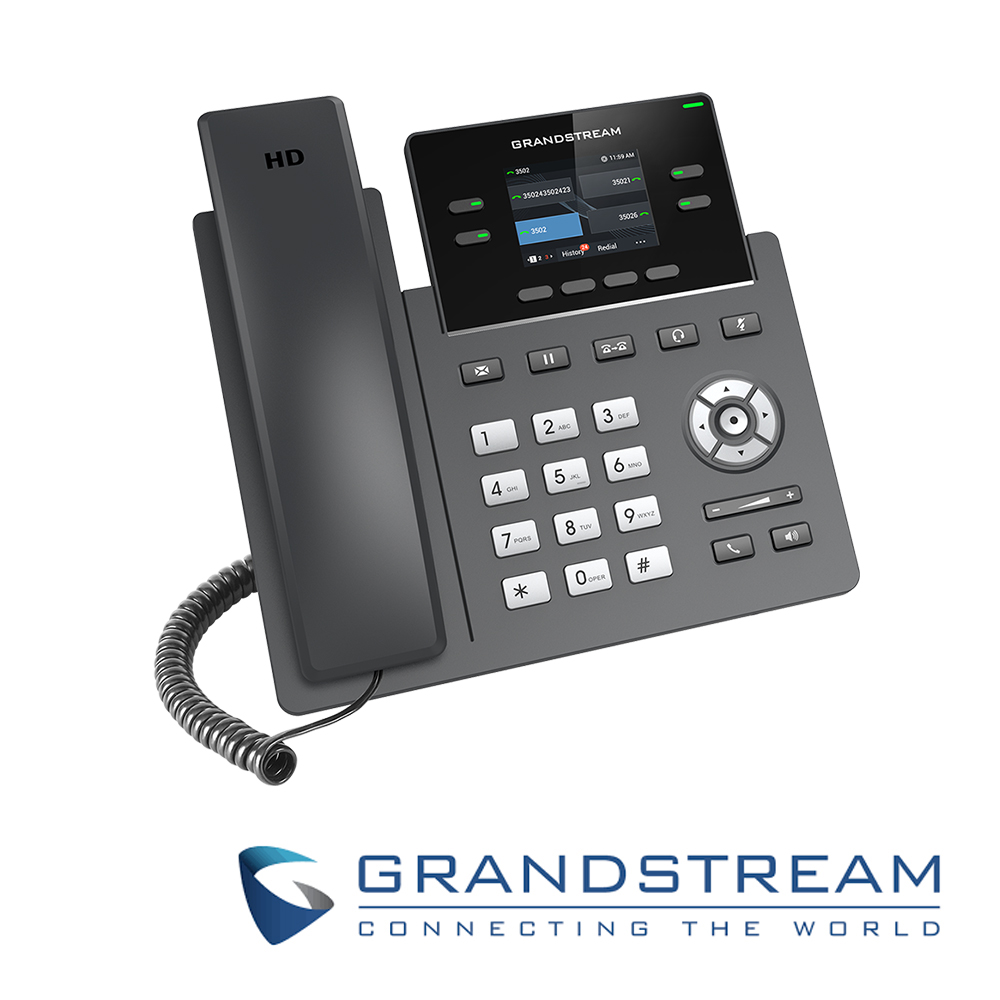 Imagen de TELEFONO IP GRADO CARRIER GRANDSTREAM GRP2612 / 2 CUENTAS SIP / 4 LINEAS /  4 TECLAS MULTI FUNCION PANTALLA COLOR LCD TFT / 2 PUERTOS 10/100MBPS / HASTA 16 TECLAS BLF / ALIMENTACION 5VCD/0.6A
