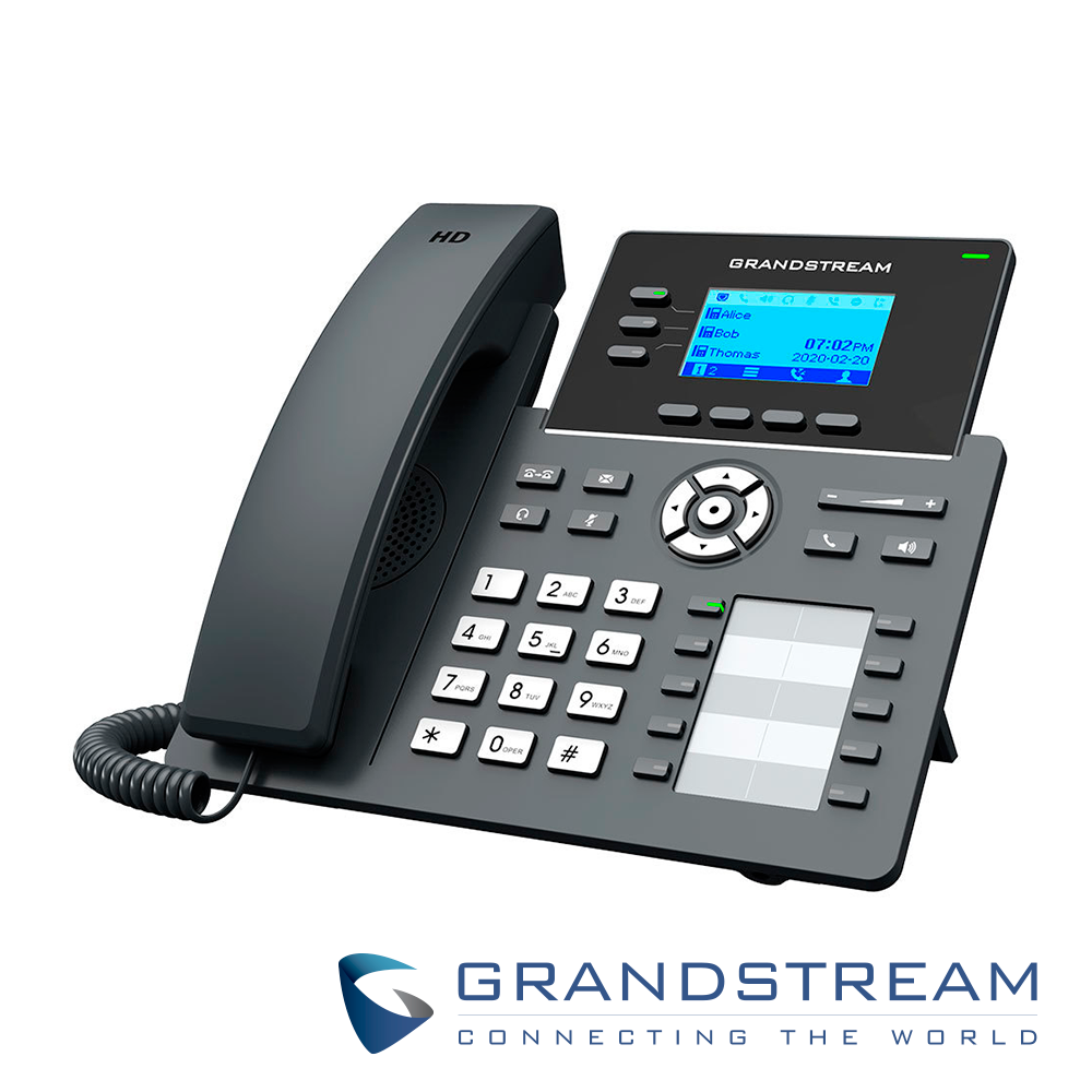 Imagen de TELEFONO IP GRADO CARRIER GRANDSTREAM GRP2604P / 6 CUENTAS SIP / 3 LINEAS / PANTALLA LCD / 10 TECLAS PROGRAMABLES / CONFERENCIA DE 5 VIAS / 2 PUERTOS 10/100/1,000MBPS / GESTION Y APROVISIONAMIENTO GDMS / ALIMENTACION POE AF