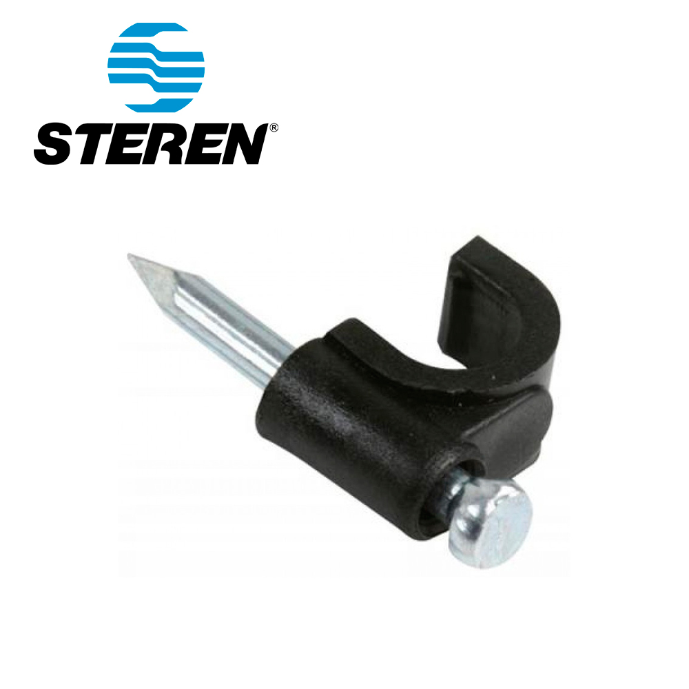 Imagen de GRAPAS DE PLASTICO STEREN GRA-955N BOLSA CON 50 PZS C/U COLOR NEGRO IDEAL PARA SUJETAR CONDUCTORES REDONDOS USO PARA PAREDES O MUROS