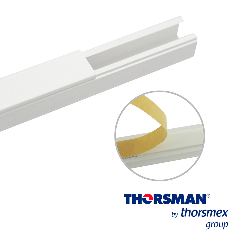 Imagen de CANALETA THORSMAN TMK0812 5001-01252 PAQ. 4 PZA, 8 MM ALTO x 12 MM ANCHO - 1.10M LARGO, COLOR BLANCO, RESISTENCIA A LA HUMEDAD Y ATMÓSFERA CORROSIVA, MATERIAL AUTO-EXTINGUIBLE, RESISTENTE A LOS RAYOS UV, ALTA RIGIDEZ DIELÉCTRICA, CERTIFICADO EN CSA, CUMPLE LA NORMA UL 94 V0 y NOM-001-SEDE-2005