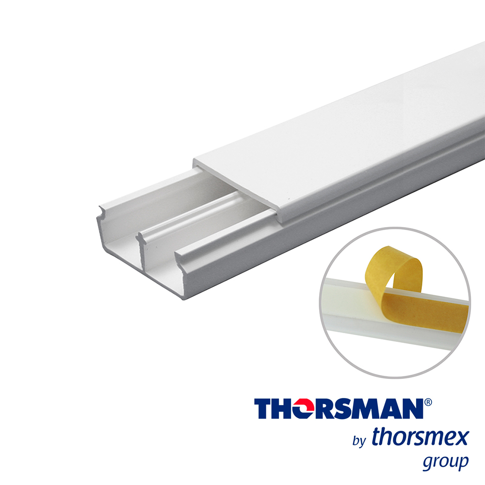 Imagen de CANALETA THORSMAN TMK1735 5301-01252 PAQ. 2 PZA  DE 1.10M, 17MM - 35MM AUTOADHERENTE 2PZ, COLOR BLANCO, RESISTENCIA A LA HUMEDAD Y ATMÓSFERA CORRESIVA, MATERIAL AUTO-EXTINGUIBLE, RESISTENTE A LOS RAYOS UV, ALTA RIGIDEZ DIELÉCTRICA, CERTIFICADO EN CSA, CUMPLE LA NORMA UL 94 V0 y NOM-001-SEDE-2005