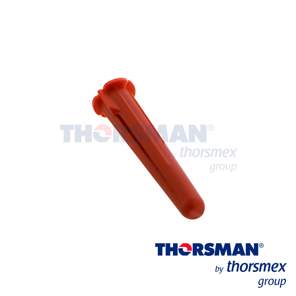 Imagen de TAQUETE THORQUETE THORSMAN TP2X 1/4 1103-14000 COLOR ROJO BOLSA 1000PIEZA,ELABORADO CON POLIETILENO DE ALTA DENSIDAD, FLEXIBLE, RESISTENTE AL IMPACTO Y EXTRACCIÓN, SE RECOMIENDA TORNILLO 10 X 1 1/2” (38MM)