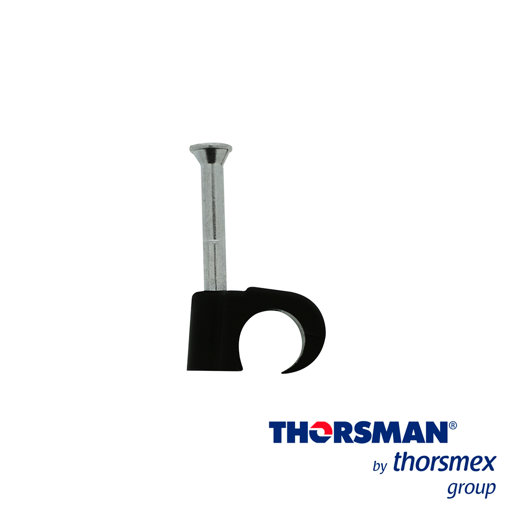 Imagen de GRAPAS REFORZADA SUJETHOR THORSMAN 3103-00301 TC 7-10 Rc 1pulg CAJA /100PZAS NEGRO, IDEAL PARA CABLE UTP, CLAVO GALVANIZADO, GRAPA DE POLIETILENO RESISTENTE AL IMPACTO, CORROSIÓN, HUMEDAD Y CLIMAS EXTREMOS