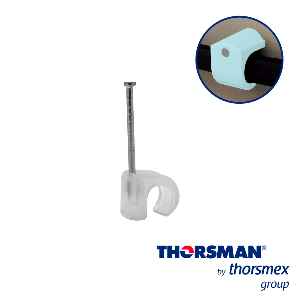 Imagen de GRAPAS  SUJETHOR THORSMAN 3102-00100 TC 5-7  CAJA /100PZAS COLOR NATURAL, IDEAL PARA CABLE DE ARMA CALIBRE 8 -10  , CLAVO GALVANIZADO, GRAPA DE POLIETILENO, RESISTENTE AL IMPACTO, CORROSIÓN, HUMEDAD Y CLIMAS EXTREMOS