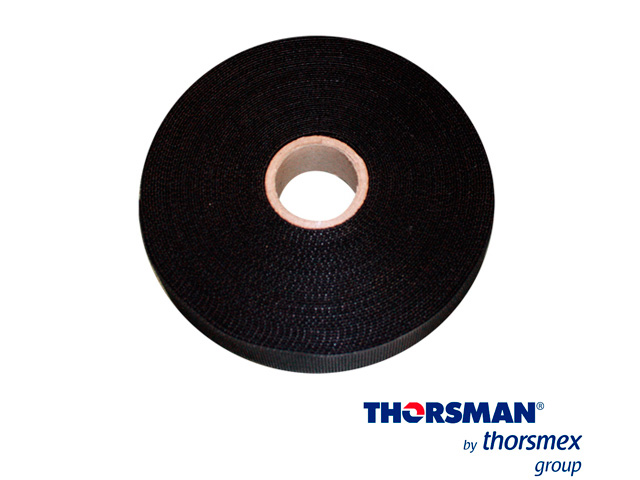 Imagen de ROLLO DE CINTA DE CONTACTO  THORSMAN COLOR NEGRO L 25 MTS -16MM 4500-02006,IDEAL PARA TODO TIPO DE CABLES, DISEÑADA PARA EL AMARRE, IDENTIFICACIÓN Y CORRECTA DISTRIBUCIÓN, CERTIFICADO  RoHS