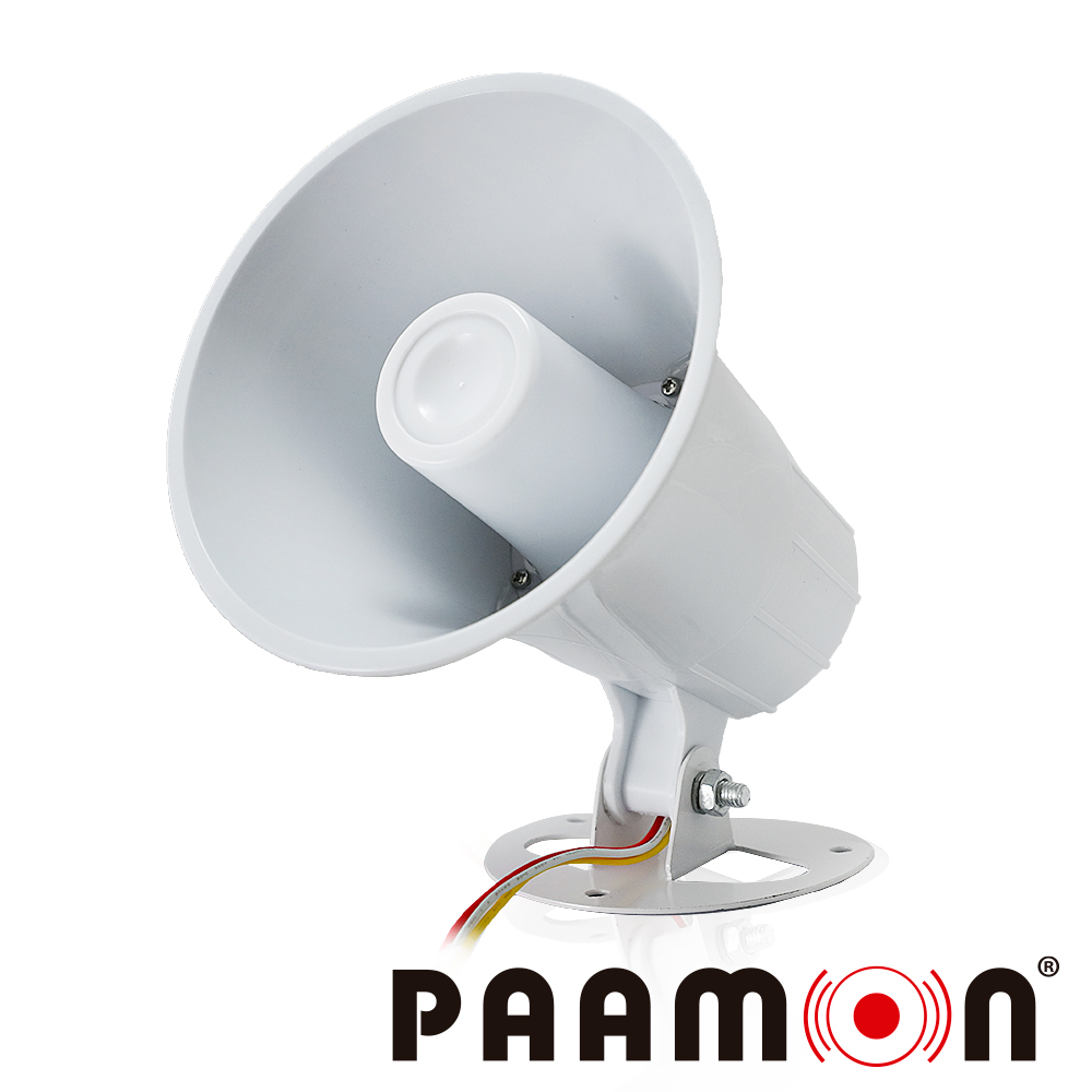 Imagen de SIRENA 15WATTS PAAMON PAM-SRE15W DOBLE TONO / ALAMBRICA / COLOR BLANCO / MATERIAL ABS/ USO EN INTERIOR Y EXTERIOR/ NIVEL DE SONIDO 100 A 110dB/ COMPATIBLE CON TODOS LOS SITEMAS DE ALARMA
