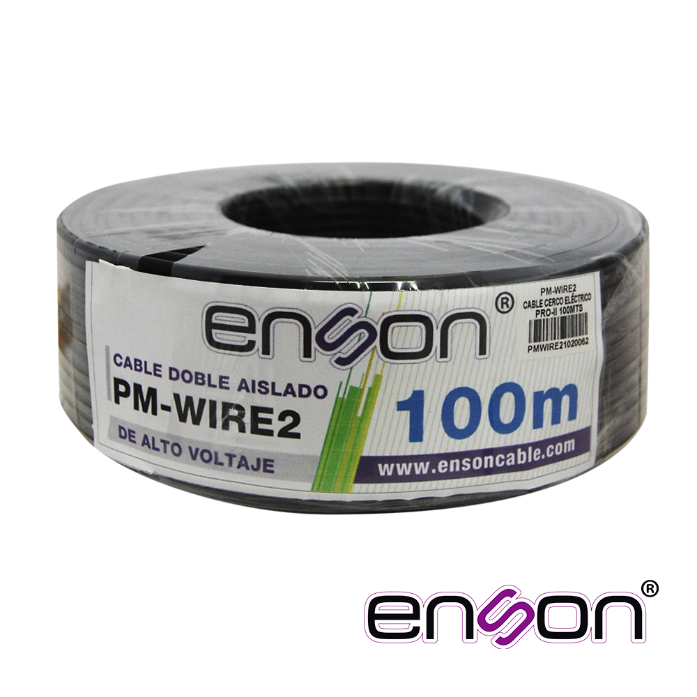 Imagen de CABLE DOBLE AISLADO ENSON PM-WIRE2 PARA CONEXIÓN DE CERCAS ELECTRIFICADAS, DOBLE AISLANTE PARA MEJOR PROTECCION EN INSTALACION, BOBINA DE 100 METROS, CONEXIÓN PARA ENERGIZADOR Y LINEAS DE ALTA TENSION, COMPATIBLE CON TODOS LOS ENERGIZADORES YONUSA
