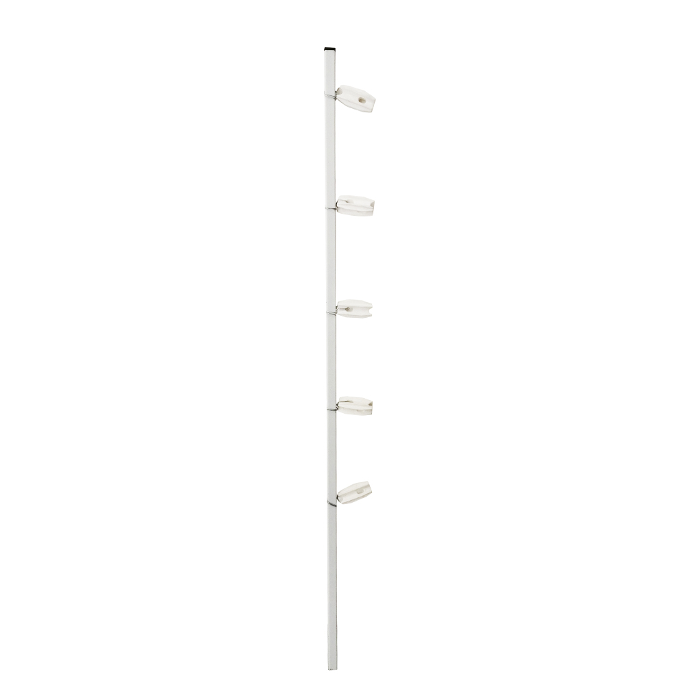 Imagen de POSTE ECONÓMICO PERFIL CON 5 AISLADORES DE ESQUINA BLANCO COLOCADOS CADA 20 CM, PARA CERCAS ELECTRIFICADAS