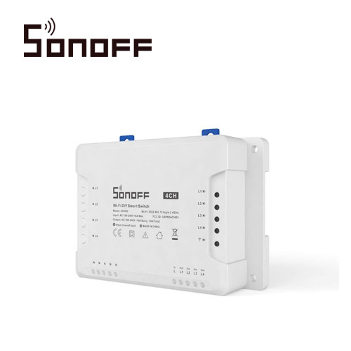 Imagen de INTERRUPTOR ON/OFF SONOFF 4CH R3 SMART INALAMBRICO WIFI PARA SOLUCION DE SMART HOME CON TEMPORIZADOR Y MONTAJE DIN RAIL PARA IOS Y ANDROID COMPATIBLE CON ALEXA/GOOGLE HOME/NEST/IFTTT 4CH WIFI 2.4GHZ HASTA 10AMP POR CANAL, 16AMP TOTALES