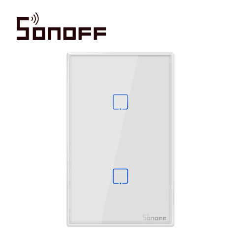 Imagen de APAGADOR DE PARED TOUCH ON/OFF SONOFF T2US2C SMART INALAMBRICO WIFI PARA SOLUCION DE SMART HOME CON TEMPORIZADOR PARA IOS Y ANDROID COMPATIBLE CON ALEXA/GOOGLE HOME/IFTTT 2CH WIFI 2.4GHZ RF 433 HASTA 2AMP POR CANAL
