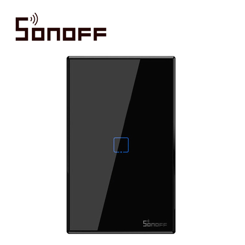 Imagen de APAGADOR DE PARED TOUCH ON/OFF SONOFF T3US1C COLOR NEGRO SMART INALAMBRICO WIFI PARA SOLUCION DE SMART HOME CON TEMPORIZADOR PARA IOS Y ANDROID COMPATIBLE CON ALEXA/GOOGLE HOME 1CH WIFI 2.4GHZ RF 433 HASTA 2AMP