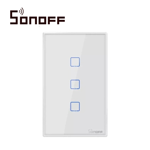 Imagen de APAGADOR DE PARED TOUCH ON/OFF SONOFF T2US3C (NUEVA VERSIÓN) SMART INALÁMBRICO WIFI PARA SOLUCIÓN DE SMART HOME CON TEMPORIZADOR PARA IOS Y ANDROID COMPATIBLE CON ALEXA/GOOGLE HOME/IFTTT 3CH WIFI 2.4GHZ RF 433 HASTA 2AMP POR CANAL