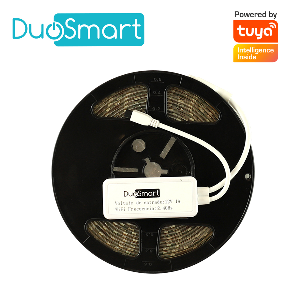 Imagen de TIRA LED DE 5 METROS MULTICOLOR RGB WIFI 2.4GHZ DUOSMART S30 COMPATIBLE CON ALEXA Y GOOGLE HOME CON TEMPORIZADORES COMPATIBLE CON ESCENAS DE AUTOMATIZACION EN CONJUNTO CON OTROS DISPOSITIVOS