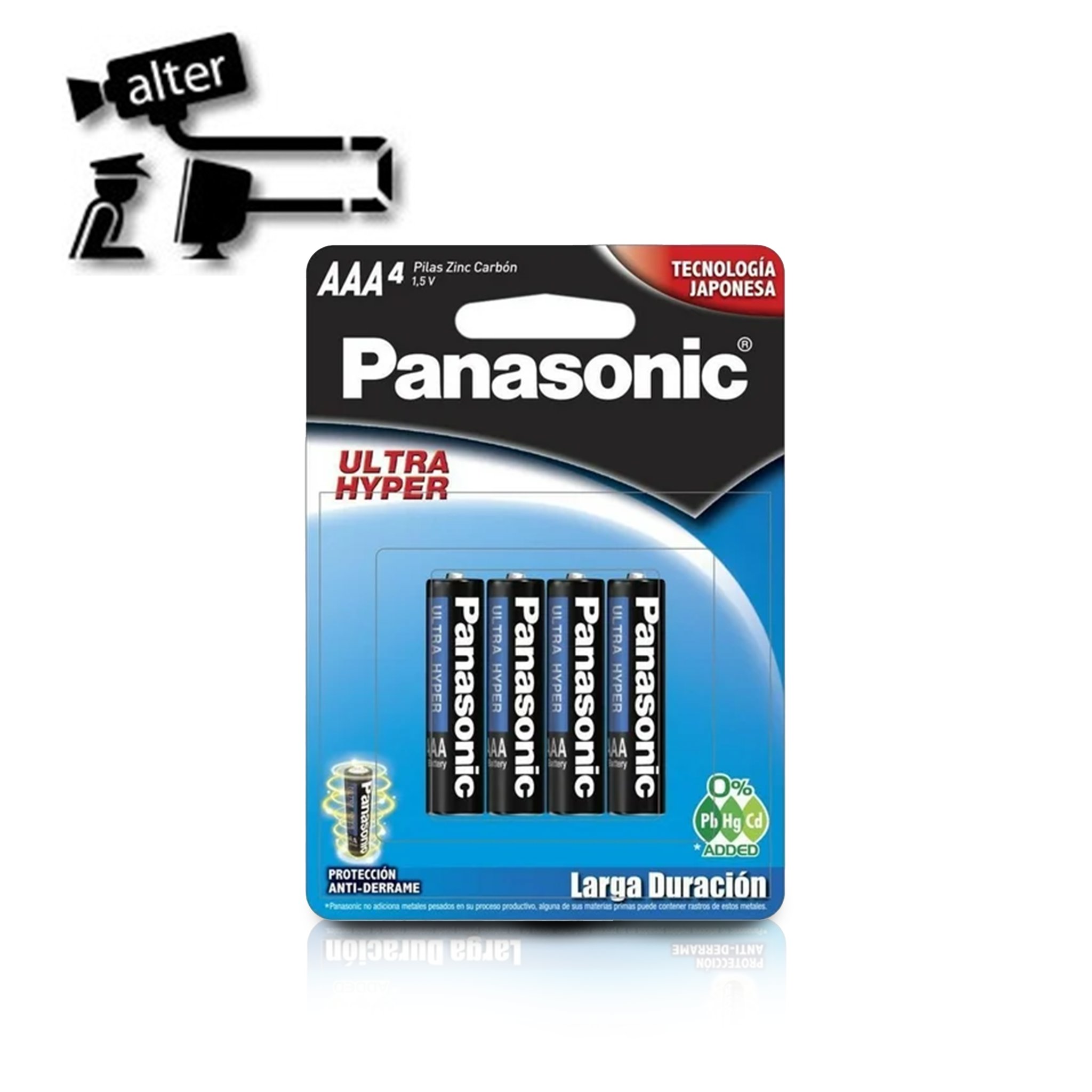 Imagen de BATERIA ZINC CARBON PANASONIC TIPO AAA 1.5V PARA USO EN CONTROLES REMOTOS Y RELOJES (PAQUETE DE 4 BATERIAS)