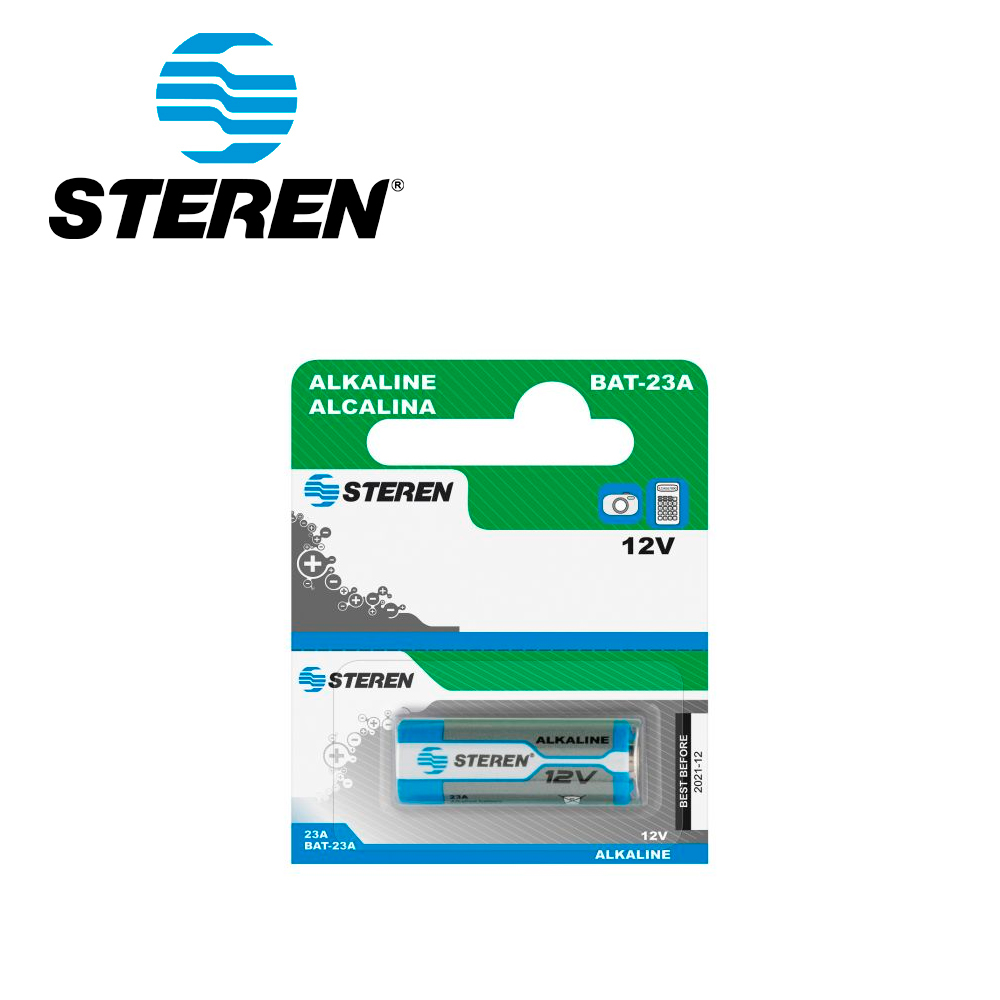 Imagen de BATERÍA ALCALINA STEREN BAT-23A TIPO CILINDRO 12 VOLTS 55MAH -COMPATIBLE CON MAGNETO DUOSMART Y OTROS DISPOSITIVOS SIMILARES