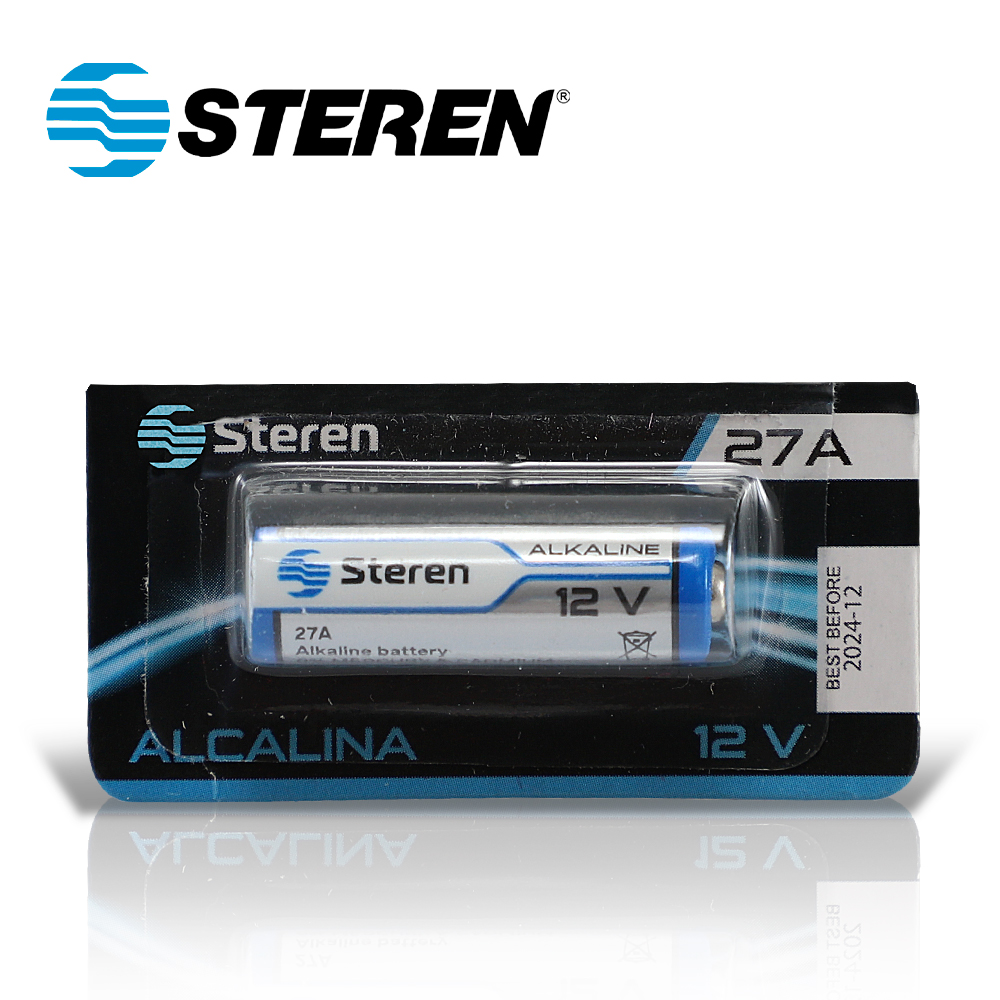 Imagen de BATERIA ALCALINA STEREN BAT-27A TIPO CILINDRO 12 VOLTS 20MAH - COMPATIBLE CON MAGNETO SONOFF Y OTROS DISPOSITIVOS SIMILARES