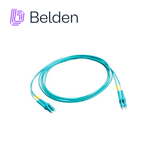 Imagen de JUMPER DE FIBRA OPTICA BELDEN FP3SDSD003M FORRO PVC COLOR AQUA FLAMABILIDAD OFNR RISER TIPO DE FIBRA MULTIMODO OM3 50/125 MICRAS CONECTORES SC DUPLEX - SC DUPLEX LONGITUD 3 METROS APLICACIONES ADECUADAS ADECUADAS CENTROS DE DATOS SALAS DE EQUIPOS PRINCIPALES SALAS DE TELECOMUNICACIONES Y ÁREAS DE TRABAJO USO INTERIOR