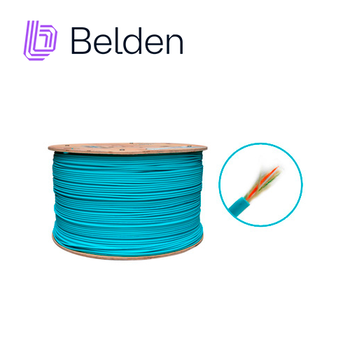 Imagen de FIBRA OPTICA BELDEN FI3D006R9 / INTERIOR / AQUA / OM3 / 6 HILOS / FORRO PVC / OFNR / BOBINA / 1,640 PIES 500 METROS