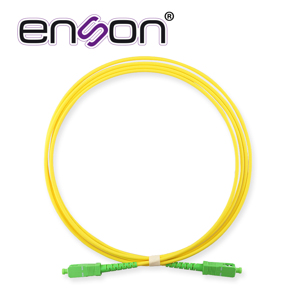 Imagen de JUMPER DE FIBRA OPTICA ENSON ENS-JUMPSCS FORRO PVC COLOR AMARILLO FLAMABILIDAD LSZH RISER TIPO DE FIBRA MONOMODO OS2 G652D 9/125 MICRAS CONECTORES SC SIMPLEX - SC SIMPLEX LONGITUD 2 METROS IDEAL PARA LA CONECTIVIDAD ENTRE EQUIPOS ONT