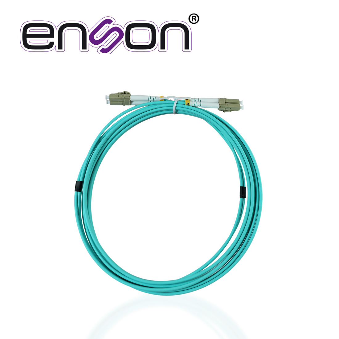 Imagen de JUMPER DE FIBRA OPTICA ENSON ENS-JUMP300MM3 FORRO PVC COLOR AQUA TIPO DE FIBRA MULTIMODO OM3 50/125 MICRAS CONECTORES LC DUPLEX- LC DUPLEX LONGITUD 3 METROS USO INTERIOR
