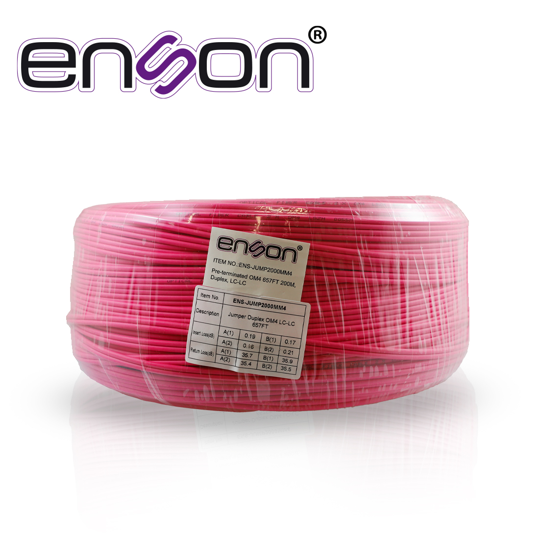Imagen de FIBRA OPTICA ENSON ENS-JUMP2000MM4 DE 200 METROS MULTIMODO OM4 ARMADA Y TERMINADA