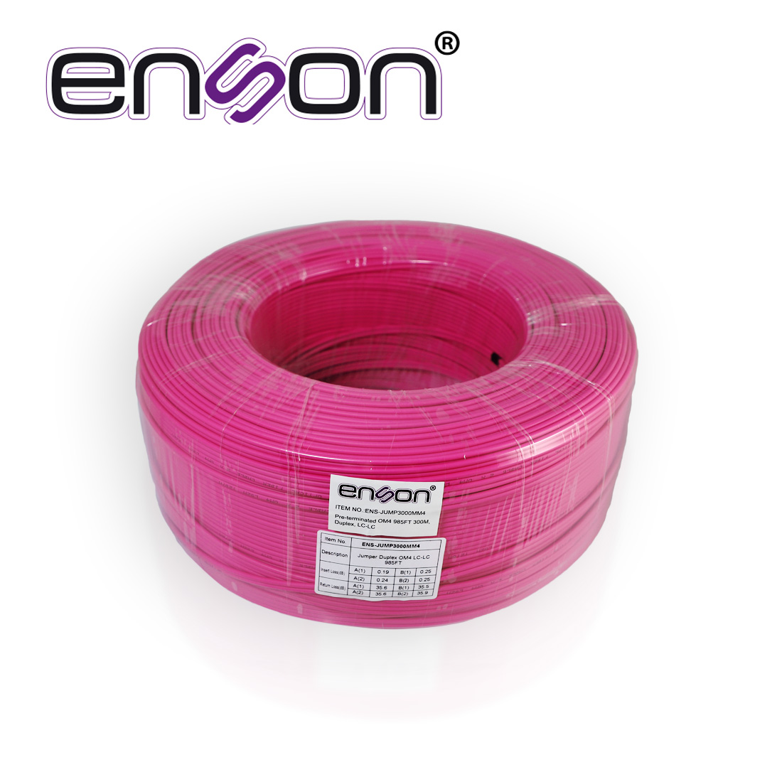 Imagen de FIBRA OPTICA ENSON ENS-JUMP3000MM4 DE 300 METROS MULTIMODO OM4 ARMADA Y TERMINADA