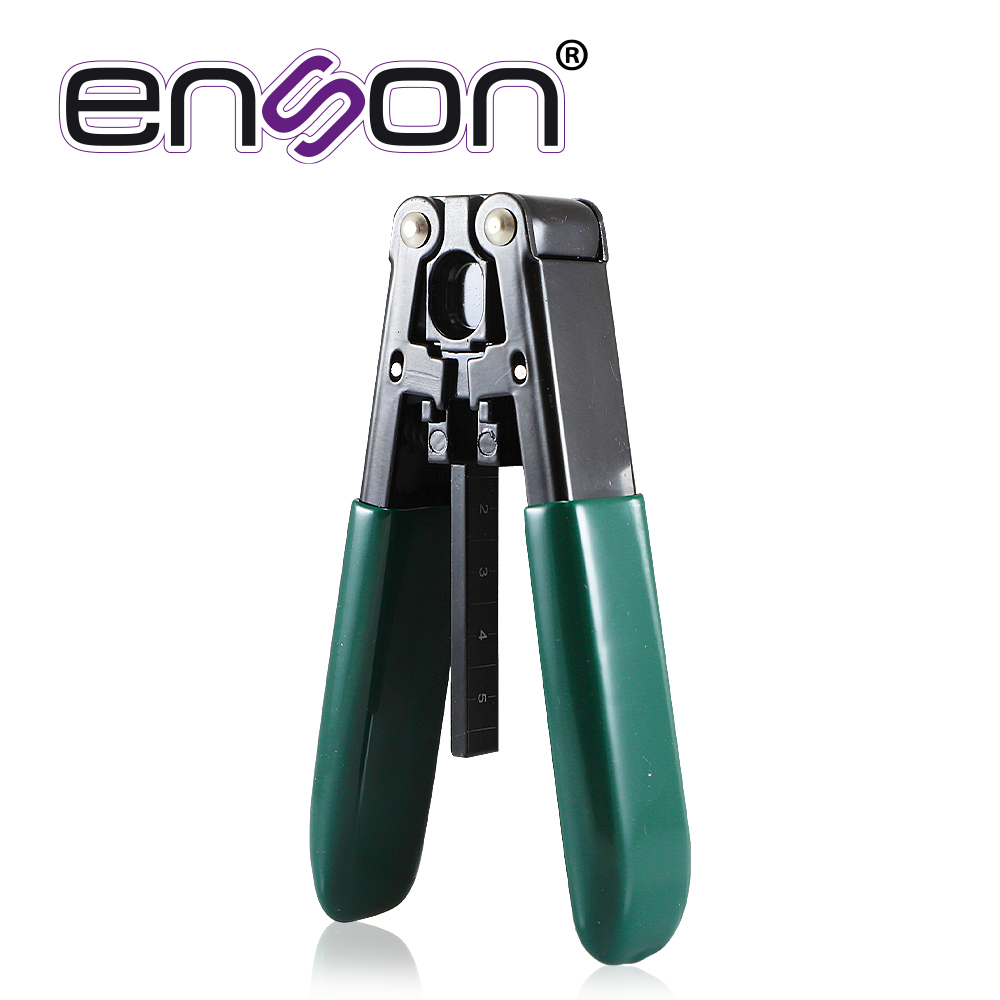 Imagen de PELADOR DE CABLE DROP ENSON ENS-FTTHFDOCS  FABRICADO EN ACERO CON MANGO DESLIZANTE DE PVC