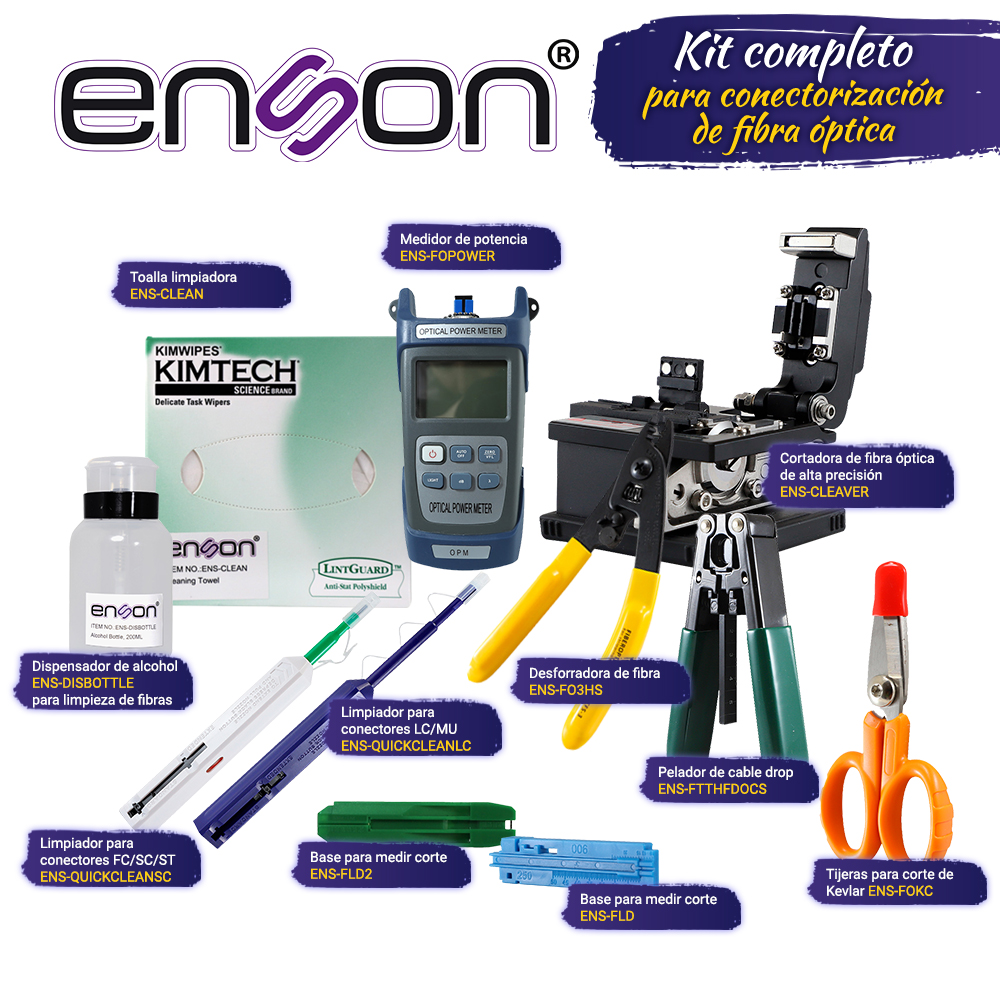 Imagen de KIT COMPLETO KIT-TOOLS-FO ENSON DE PREPARACIÓN PARA CONECTORIZACIÓN DE FIBRA ÓPTICA