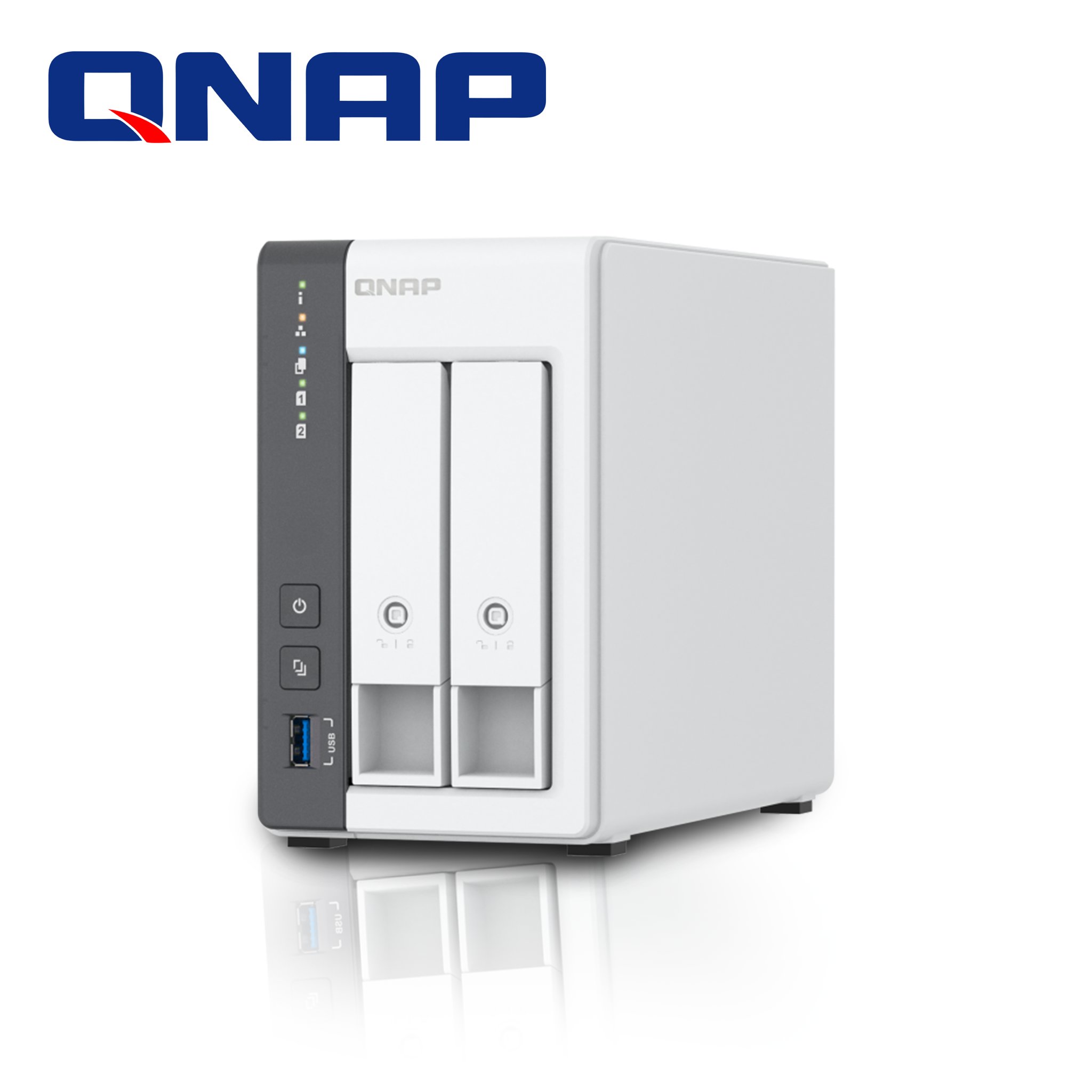 Imagen de NAS QNAP TS-216G-US / NAS DE ESCRITORIO TIPO TORRE / PROCESADOR ARM CORTEX-A55 DE 4 NÚCLEOS / GPU MALI-G52 / 4GB DE RAM DDR4 INTEGRADA / COMPATIBLE CON UNIDADES SATA DE 3.5 Y 2.5 PULGADAS / 1 PUERTO 2.5GBE Y 1 PUERTO GBE